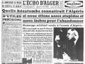 Echo d'Alger 1958 Quelle hécatombe...
